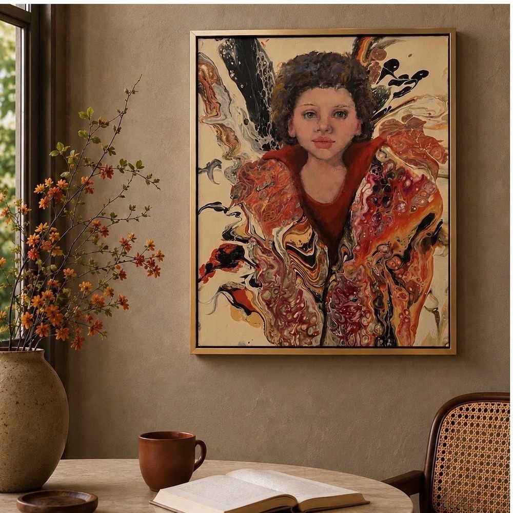 Original Figurative Portrait Painting 16x20 Surreal Regal Contemporary Art
